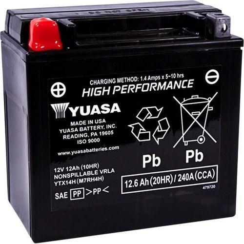 Yuasa High Performance Maintenance Free Battery YTX14H #YUAM7RH4H