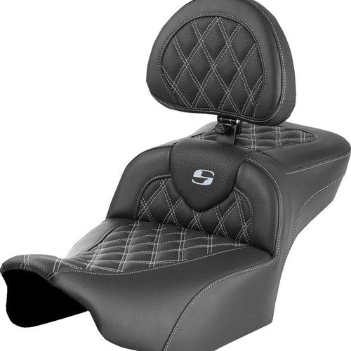 Saddlemen RoadSofa LS Ext. Reach Seat With Backrest Silver Stitch #284956