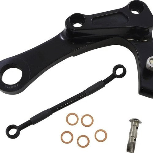 Arlen Ness Rear Brake Caliper Mounting Bracket Black Harley Davidson Softail