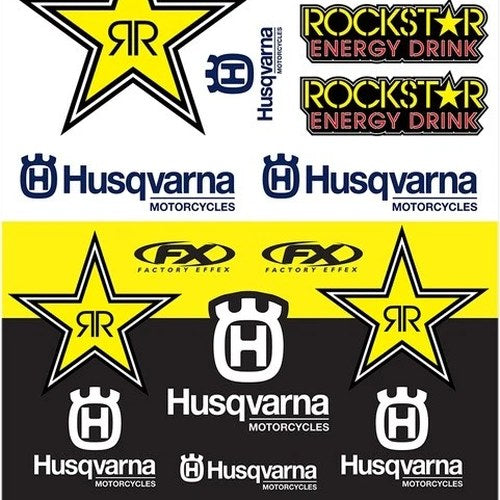 Factory Effex Sticker Sheet Husqvarna Racing Style
