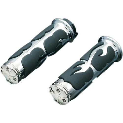 Kuryakyn Iso Flame Grips 1" Chrome #6262 for Honda/Triumph/Suzuki