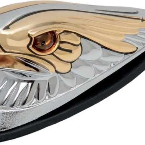 DS Large Eagle Head Front Fender Ornament w/Gold and Lighted Eyes