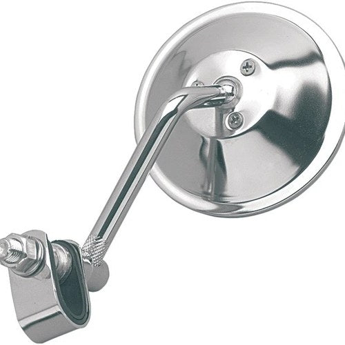 Emgo 3-Way Clamp-On Mirror Round 4" Stem Chrome Universal