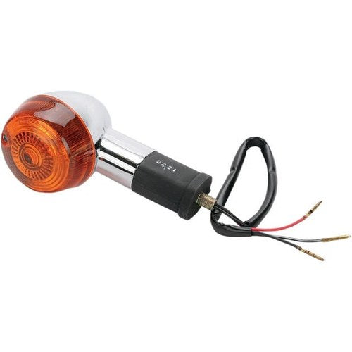 K&S DOT Turn Signal Front Right Chrome Amber for Kawasaki Vulcan 500 1990-1996
