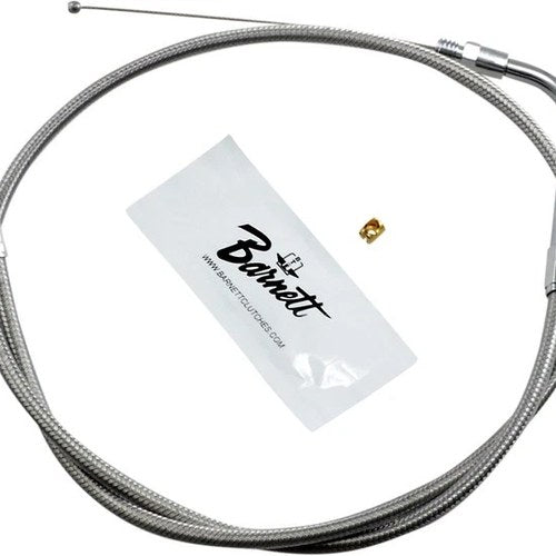 Barnett Pull Throttle Cable Stainless Braided #116810 Harley Davidson