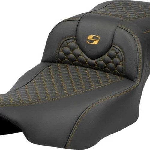 Saddlemen RoadSofa DS Extended Reach Seat Gold Stitch #823-07-20907