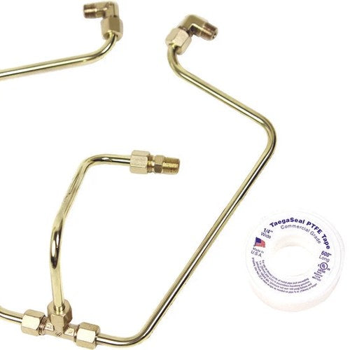 Old-Stf Rocker Box Split Oil Lines 1/4" Brass #STFB66 Harley Davidson