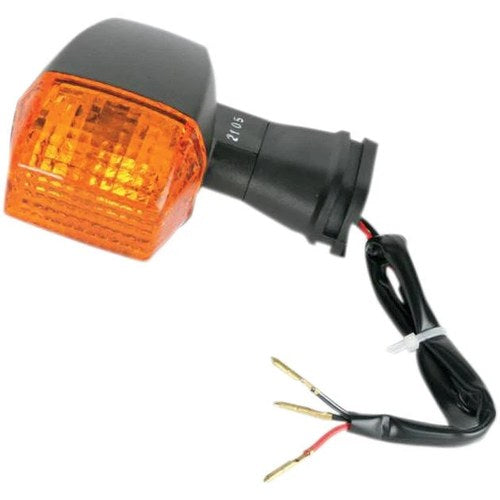 K&S DOT Turn Signal Assembly Dual Filament Front Black Amber #25-2105 Kawasaki