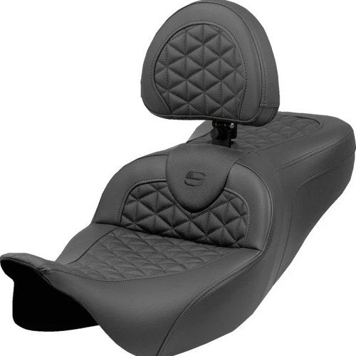 Saddlemen RoadSofa TG Seat With Backrest #808-07B-210B0 Harley Davidson