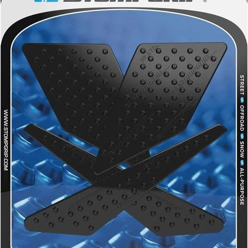 Stomp Volcano Profile Traction Pad Tank Grips Black for Kawasaki KLX250S