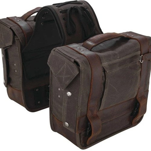 Burly Throwover Saddlebags Brown