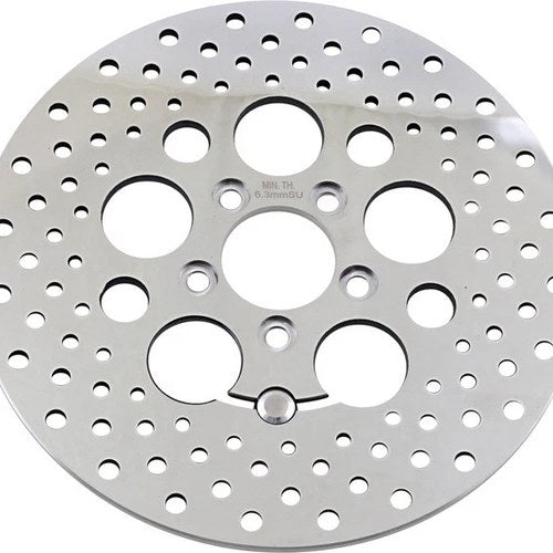DS Polished Stainless Drilled Brake Rotor Rear Harley Davidson 143469