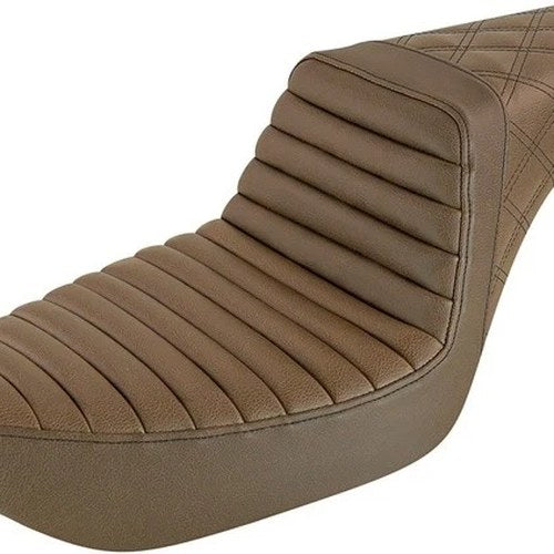 Saddlemen Step-Up LS Tuck-N-Roll Seat Brown #284123 Harley Davidson Dyna