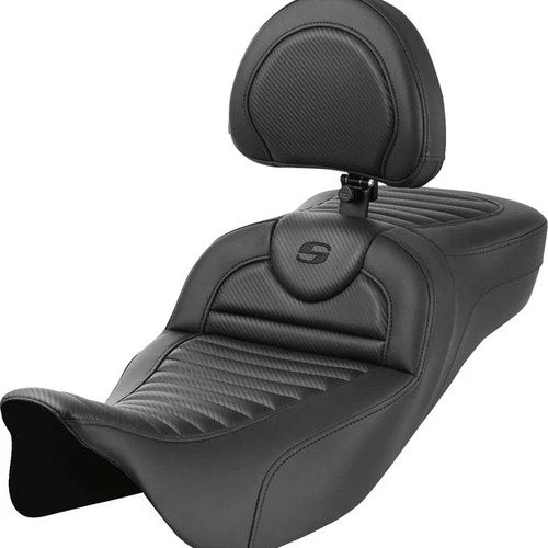 Saddlemen RoadSofa CF Tuck-N-Roll Ext. Reach Seat With Backrest #285062