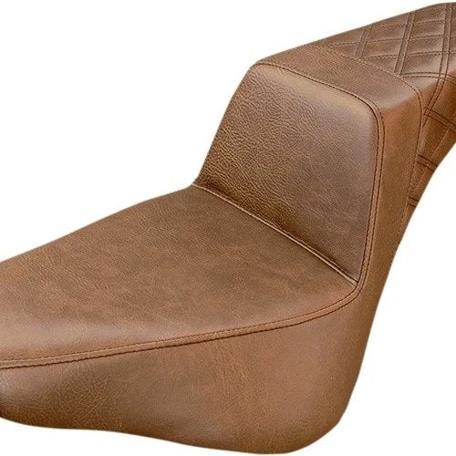 Saddlemen Step-Up LS Seat R. Lattice Stitch Brown 283700 Harley Davidson Softail