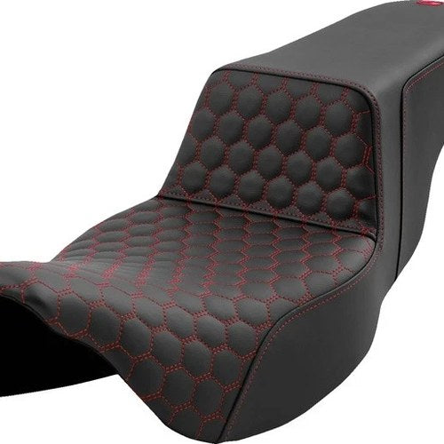 Saddlemen Step-Up HC Ext. Reach Seat Red Stitch #284709 Harley Davidson