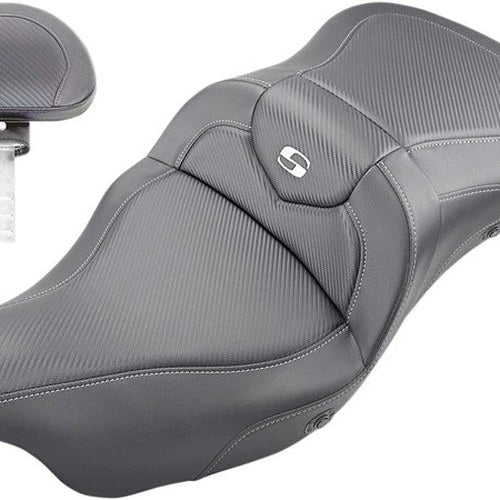 Saddlemen Heated RoadSofa CF Ext. Reach Seat With Backrest #283973