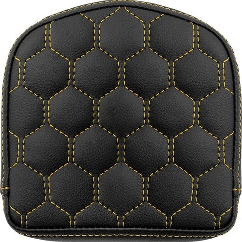 Saddlemen RoadSofa HC Gravestone Sissy Bar Pad Gold Stitch 6.5" W x 6.5" H