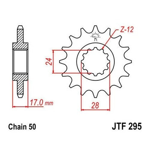 JT Front Sprocket 530 15T Honda CBR600 F2/CBR600 F3/CBR600F/CBR600F Hurricane