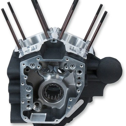 S&S Super Stock T2 Crankcase Assembly Wrinkle Black 4-1/8" Harley Davidson Dyna