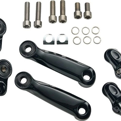Ciro RydeCulture Charles Chapa Adjustable Footpeg Mounts Black #6R220 Indian