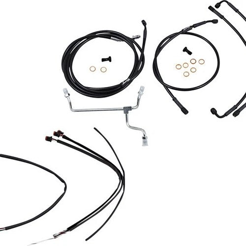 Burly Handlebar Cable/Line Kit for 18" Hangers w/o ABS Black #B30-1184