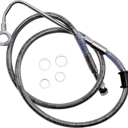 DS Braided Front Upper ABS Brake Line Kit 35-3/4" Clear Coated #212071