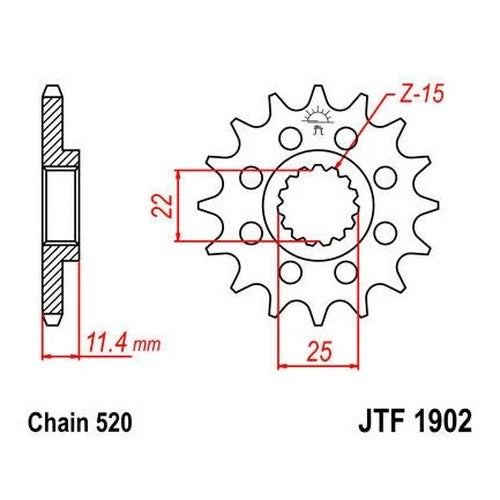 JT Front Sprocket 520 15T #JTF1902.15 KTM