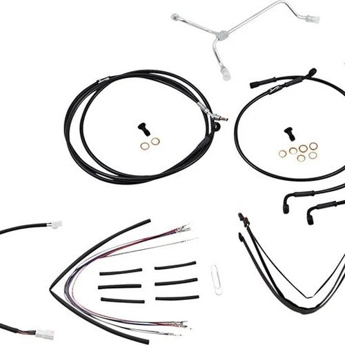 Burly Handlebar Cable/Line Kit for 14" Hangers w/o ABS Black #B30-1173