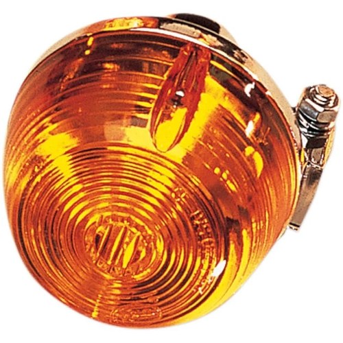 K&S DOT Turn Signal Assembly Dual Filament Front Chrome Amber #25-1045 for Honda