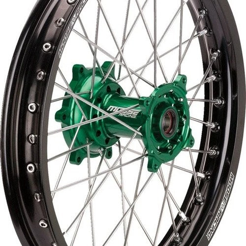Moose SX-1 Complete Wheel Rear 18x2.15 Black with Green Hub for Kawasaki