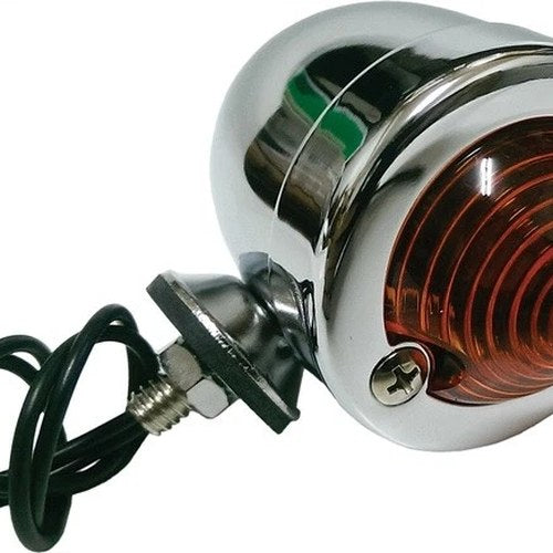 HardDrive Bullet Marker Light Dual Filament Chrome with Amber Lens