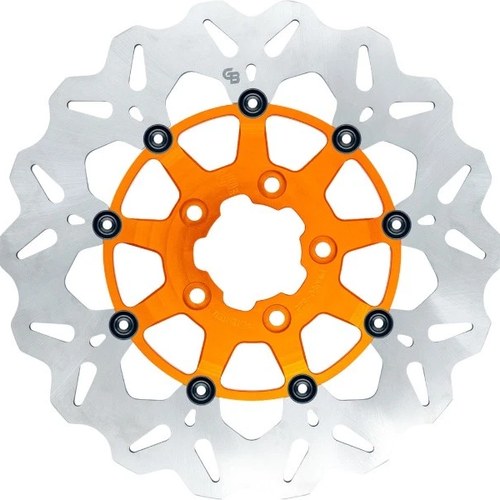 GBrakes Floating Wave Brake Rotor 11.8" Front Orange #GBDU024 Harley Davidson