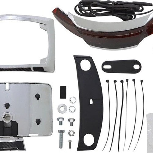 Ciro Latitude Taillight & License w/ Lightstrike Lighting Chrome Red Lens 40253