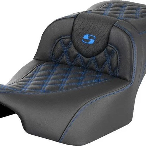 Saddlemen RoadSofa LS Ext. Reach Seat Blue Stitch #284978 Harley Davidson
