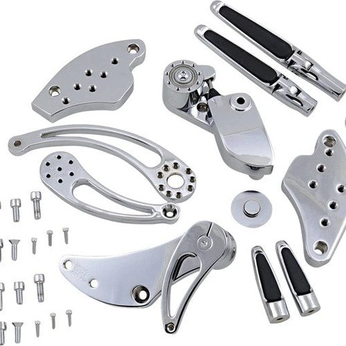 Hawg Halters Forward Control Kit with Slotted Levers Chrome #FCK-S18C-FR-S