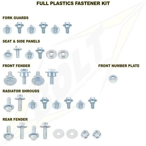 Bolt Motorcycle Hardware Full Plastics Bodywork Fastener Kit #KAW-141785