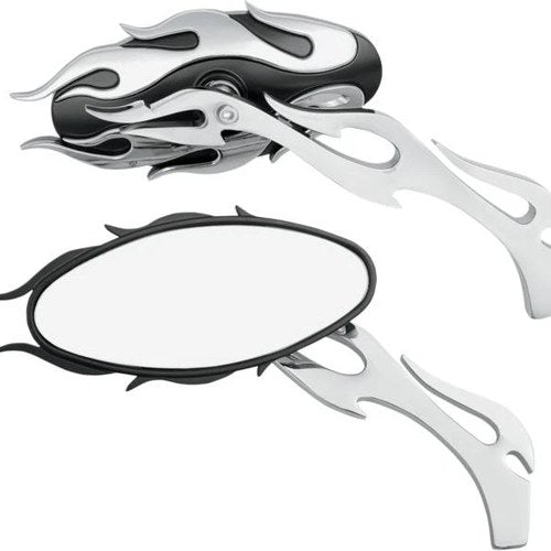 DS Flame Oval Mirrors Black