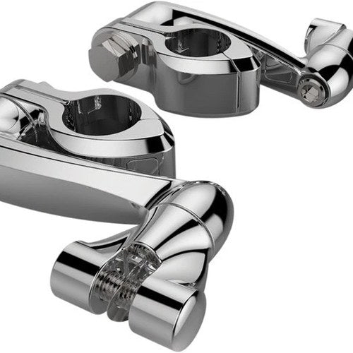 Ciro Engine Guard Highway Peg Mounting Kit Male-Mount D-Spring Extended Chrome