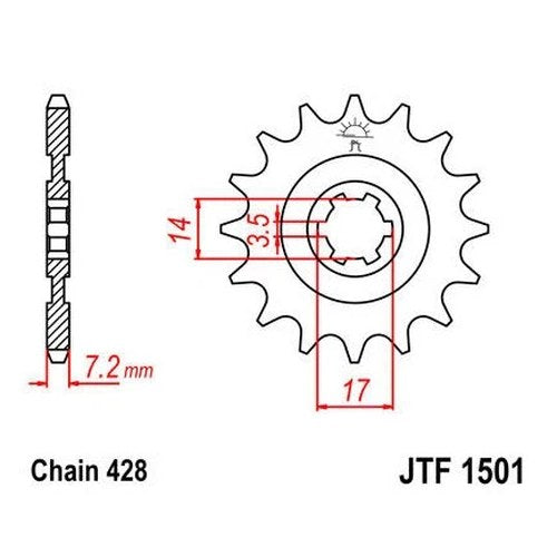 JT Front Sprocket 428 13T fits Kawasaki KLX140L 2008-2016