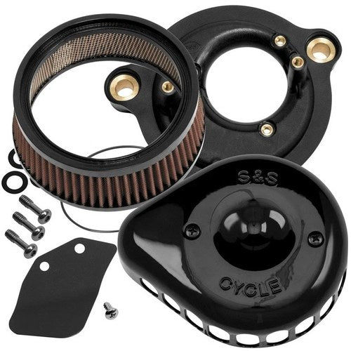 S&S Stealth Mini Teardrop Air Cleaner Kit Gloss Black 170-0436C Harley M8