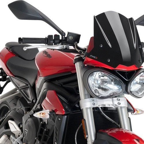Puig Naked Sport Windscreen Black #9999N Triumph Street Triple S 2017-2019