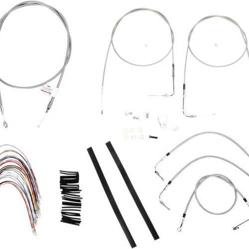 Burly Handlebar Cable/Line Kit for 14" Ape Hangers w/o Cruise Stainless B30-1085