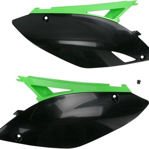 Acerbis Side Panels Black/Green #2141730215 Kawasaki KX250F/KX450F