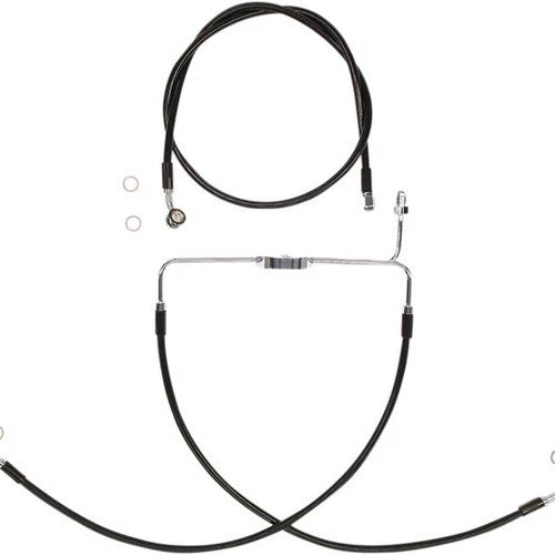 Magnum Alt Length XR Non-ABS Comp. Front Brake Line Kit 25" Blk/Chr #SBC1310-25