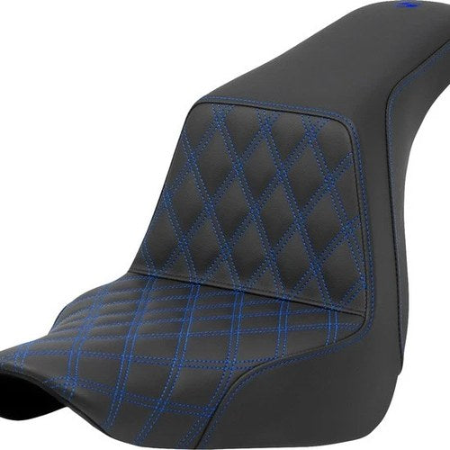 Saddlemen Step-Up LS Seat F. Lattice Blue Stitch Black #284720 Harley Davidson