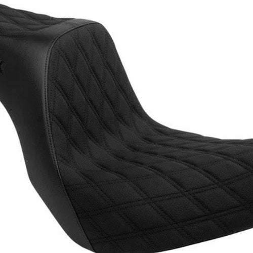 SlyFox Highnoon Slipstop Seat Double Diamond Black #4701C-SlyFox Harley Davidson