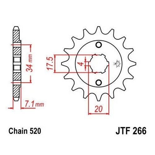 JT Front Sprocket 520 13T fits Honda CR125R Elsinore 1979-1982