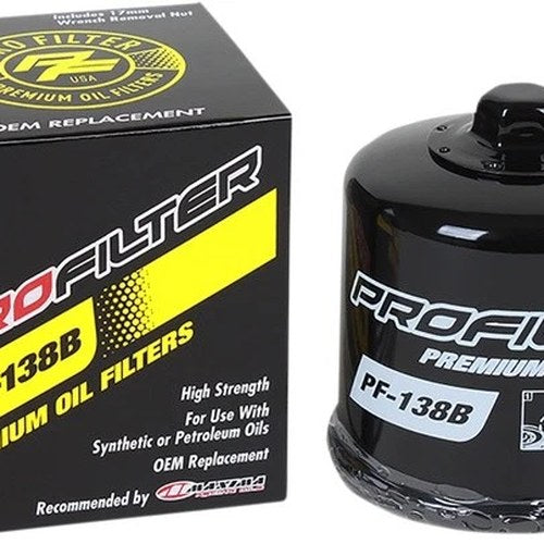 Pro Filter Premium Oil Filter Black #PF-138B fits Suzuki/Aprilia/Cagiva