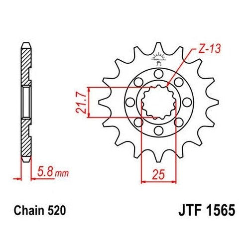JT Self Cleaning Front Sprocket 520 13T JTF1565.13SC for Kawasaki KX450F/KLX450R